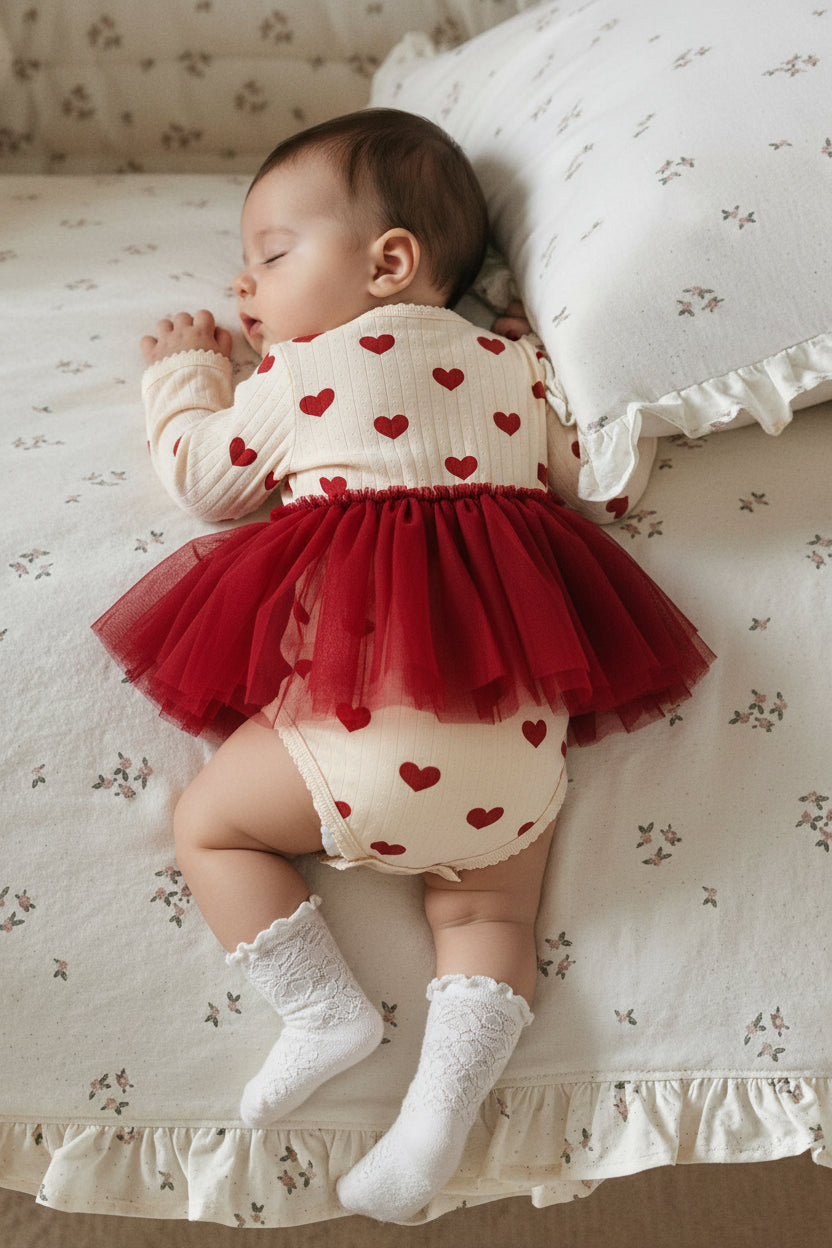 チュールスカートロンパース