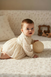 【新作】フローラルレースベビードレス