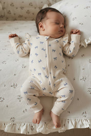 フリルスリーブジップロンパース