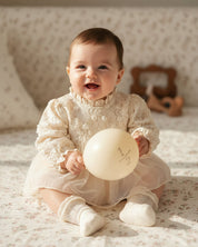 【新作】フローラルレースベビードレス