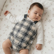 チェックボア ベビーサロペットブルマ