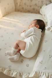 ナチュラルフリル ロンパース