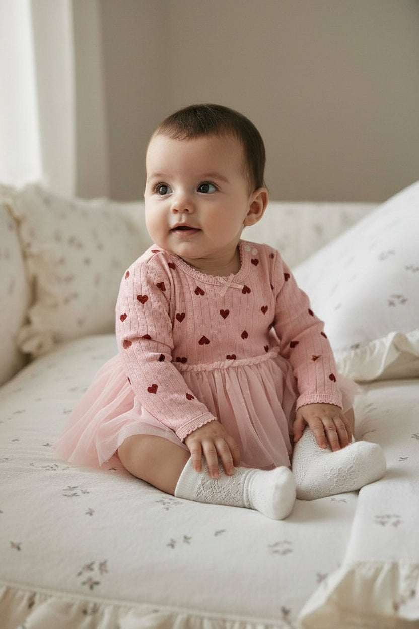 チュールスカートロンパース