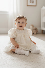 フラワー刺繍チュールドレス