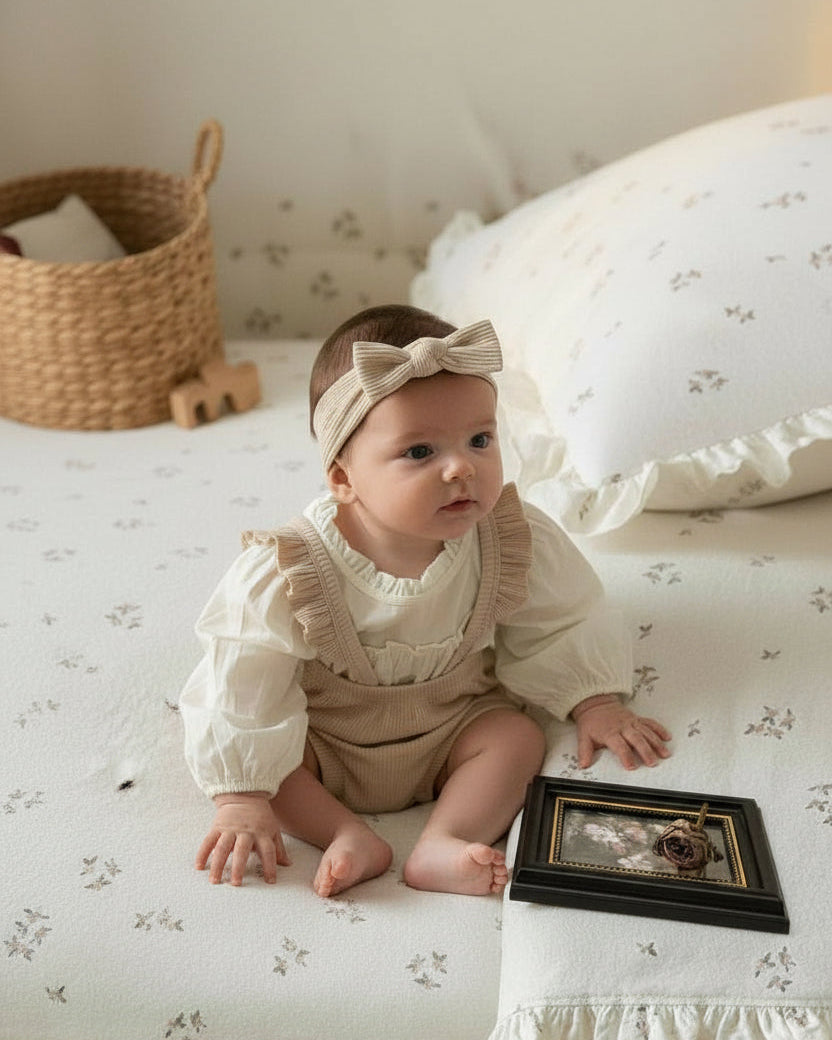 フリルストラップロンパース