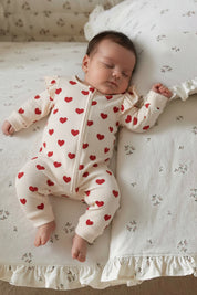 フリルスリーブジップロンパース