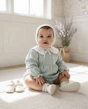 ギンガムセーラーカラーロンパース