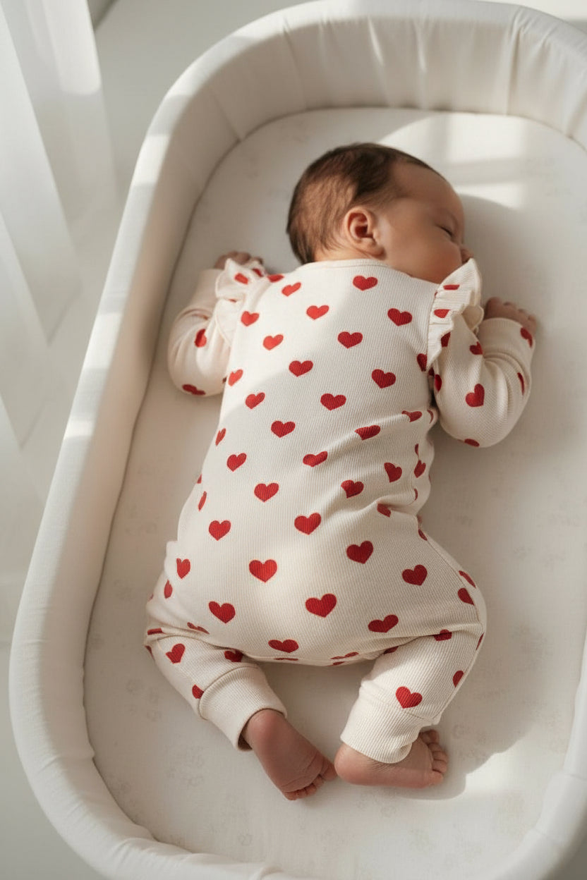 フリルスリーブジップロンパース